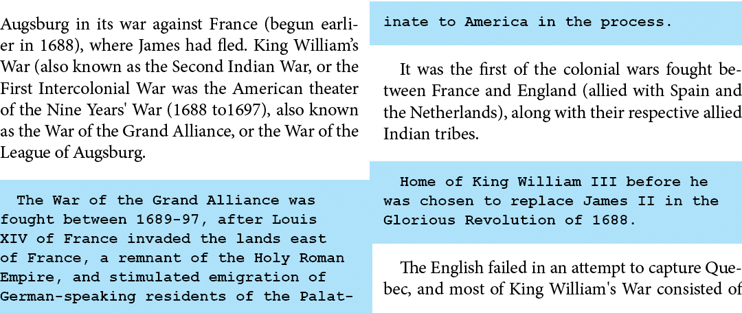 Augsburg in its war against France (begun earlier in 1688), where James had fled. ﻿King William’s War (also known as ...