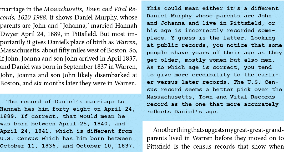 marriage in the ﻿Massachusetts, Town and Vital Records, 1620-1988. It shows ﻿Daniel ﻿Murphy, whose parents are ﻿John ...