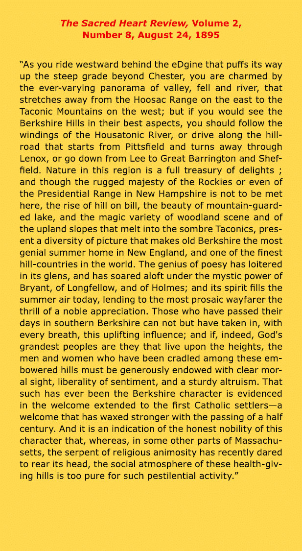 The Sacred Heart Review, Volume 2, Number 8, August 24, 1895 “As you ride westward behind the eDgine that puffs its ...