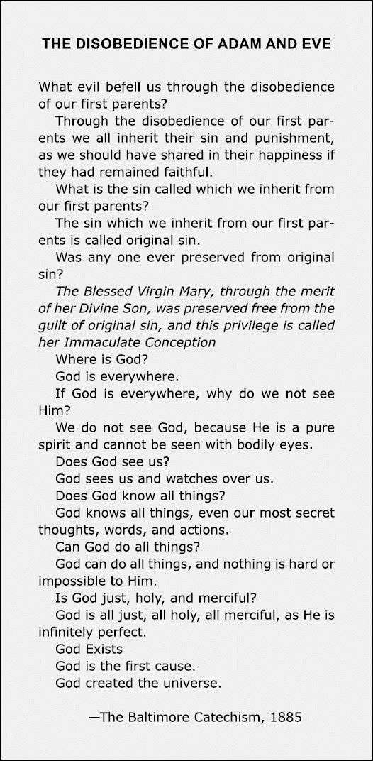 the disobedience of Adam and eve What evil befell us through the disobedience of our first parents? Through the disob...