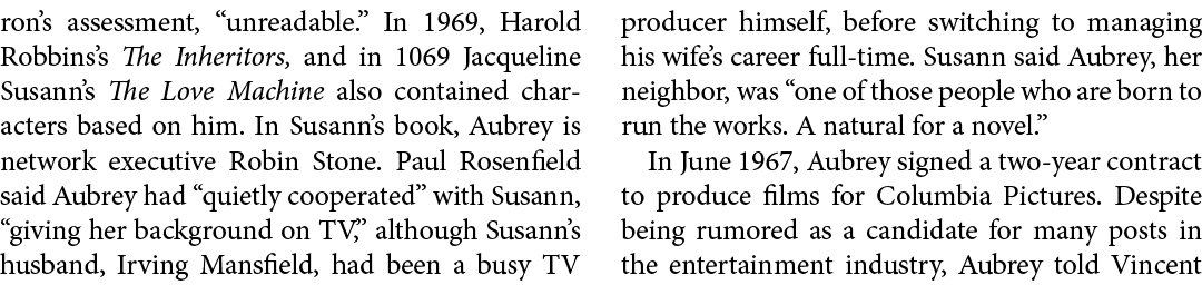 ron’s assessment, “unreadable.” In 1969, Harold Robbins’s The Inheritors, and in 1069 Jacqueline Susann’s The Love Ma...