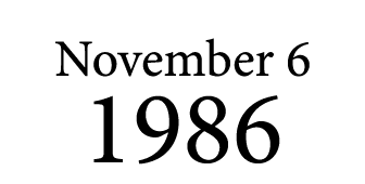 November 6 1986