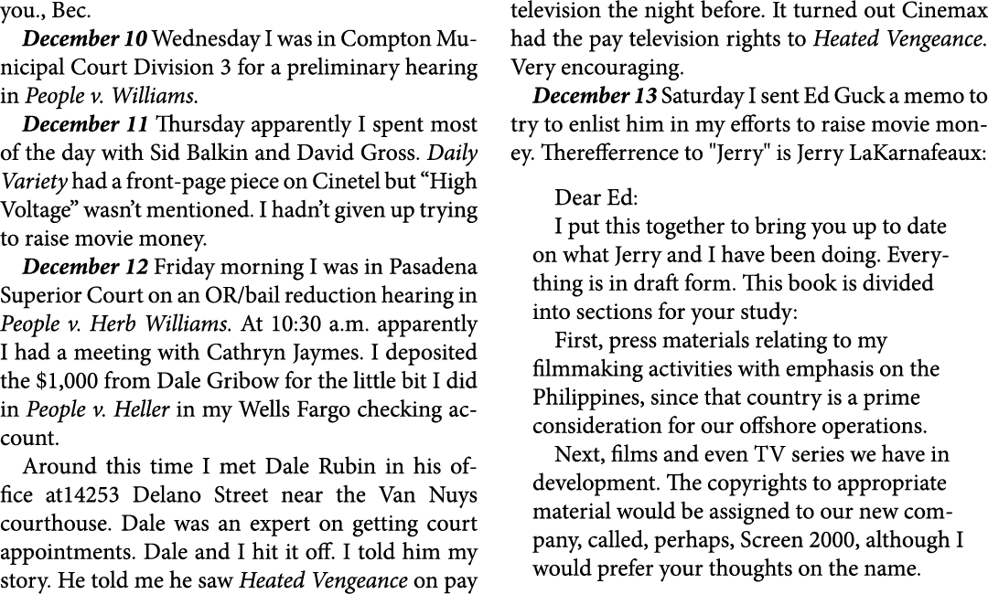 you., Bec. December 10 Wednesday I was in Compton Municipal Court Division 3 for a preliminary hearing in People v. W...