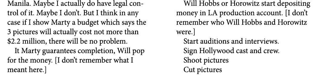 Manila. Maybe I actually do have legal control of it. Maybe I don’t. But I think in any case if I show Marty a budge...