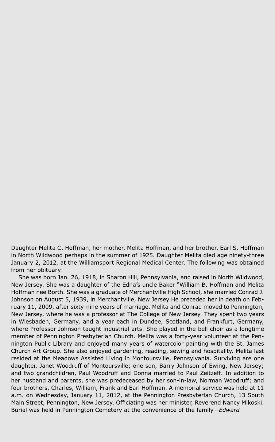 Daughter ﻿Melita C. Hoffman, her mother, Melita Hoffman, and her brother, Earl S. Hoffman in ﻿North Wildwood perhaps ...