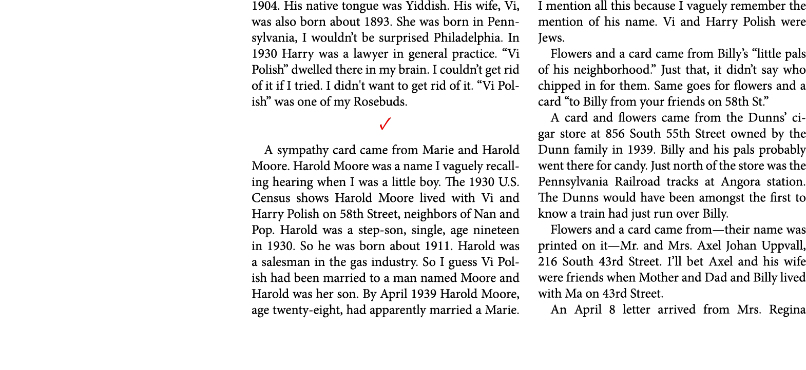 1904. His native tongue was Yiddish. His wife, Vi, was also born about 1893. She was born in Pennsylvania, I wouldn’t...