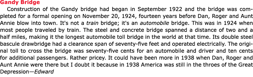 Gandy Bridge Construction of the Gandy bridge had began in September 1922 and the bridge was completed for a formal ...