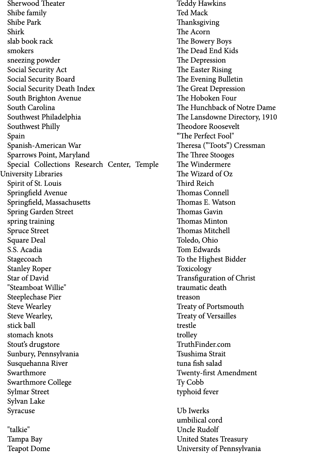 Sherwood Theater Shibe family Shibe Park Shirk slab book rack smokers sneezing powder Social Security Act Social Secu...