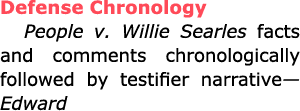 Defense Chronology People v. Willie Searles facts and comments chronologically followed by testifier narrative—Edward 