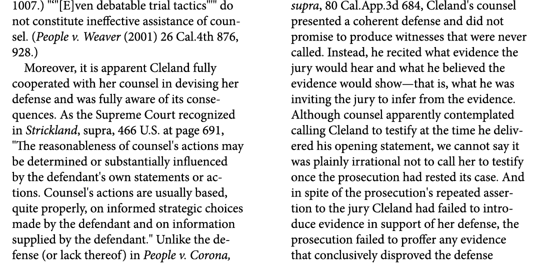 1007.) \“‘\"[E]ven debatable trial tactics\"'\" do not constitute ineffective assistance of counsel. (People v. Weave...