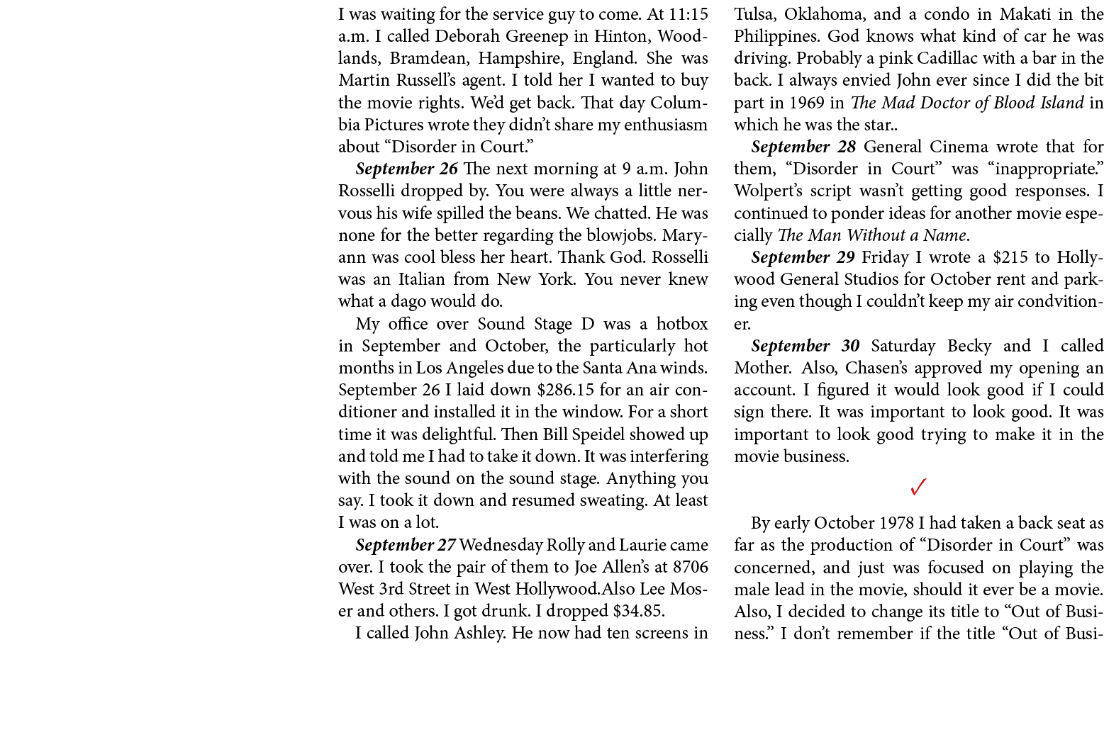 I was waiting for the service guy to come. At 11:15 a.m. I called ﻿Deborah Greenep in Hinton, Woodlands, Bramdean, Ha...