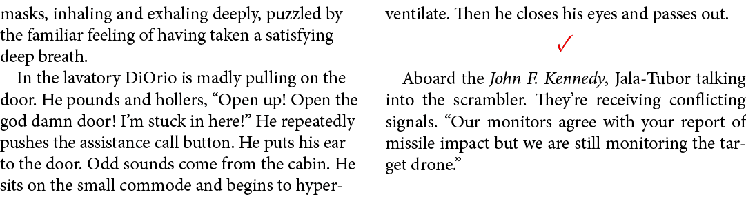 masks, inhaling and exhaling deeply, puzzled by the familiar feeling of having taken a satisfying deep breath. In the...