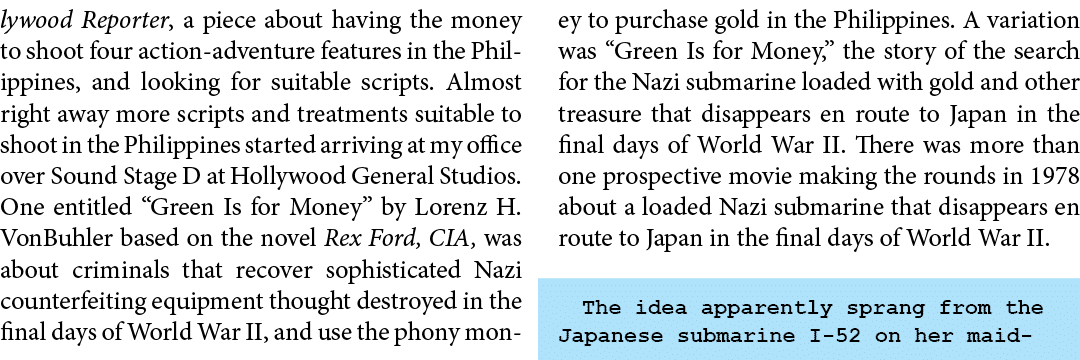 lywood Reporter, a piece about having the money to shoot four action adventure features in the ﻿Philippines, and look...