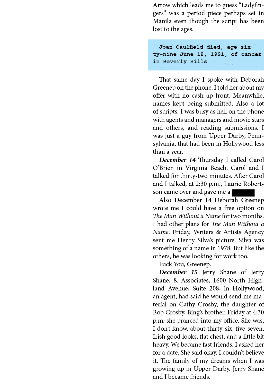 Arrow which leads me to guess “Ladyfingers” was a period piece perhaps set in ﻿Manila even though the script has been...
