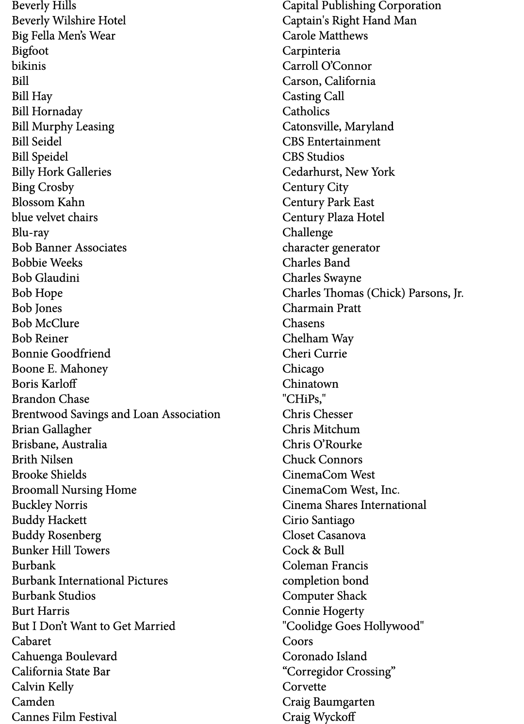 Beverly Hills Beverly Wilshire Hotel Big Fella Men’s Wear Bigfoot bikinis Bill Bill Hay Bill Hornaday Bill Murphy Lea...