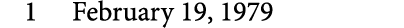 1 February 19, 1979