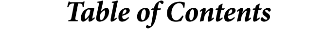 Table of Contents