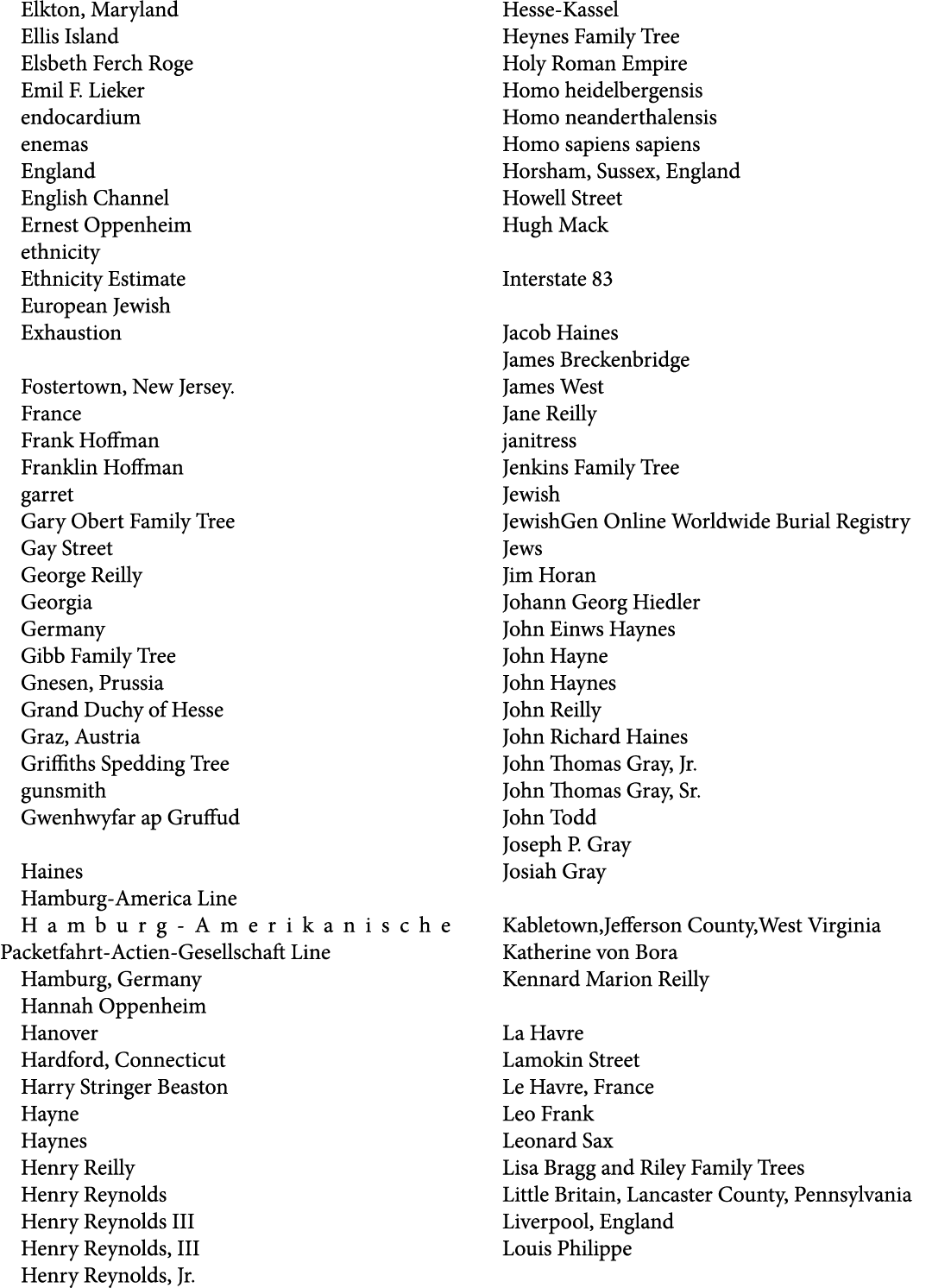 Elkton, Maryland Ellis Island Elsbeth Ferch Roge Emil F. Lieker endocardium enemas England English Channel Ernest Opp...