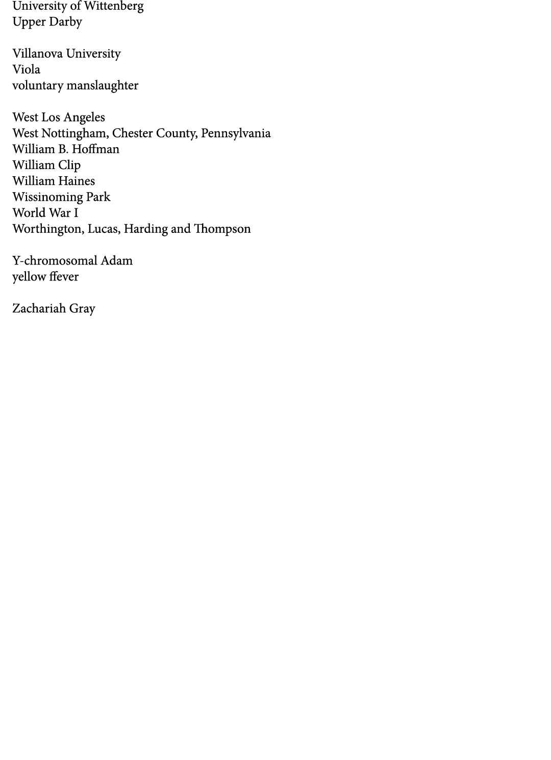 University of Wittenberg Upper Darby Villanova University Viola voluntary manslaughter West Los Angeles West Nottingh...