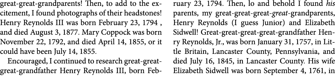 great great grandparents! Then, to add to the excitement, I found photographs of their headstones! ﻿﻿Henry Reynolds I...