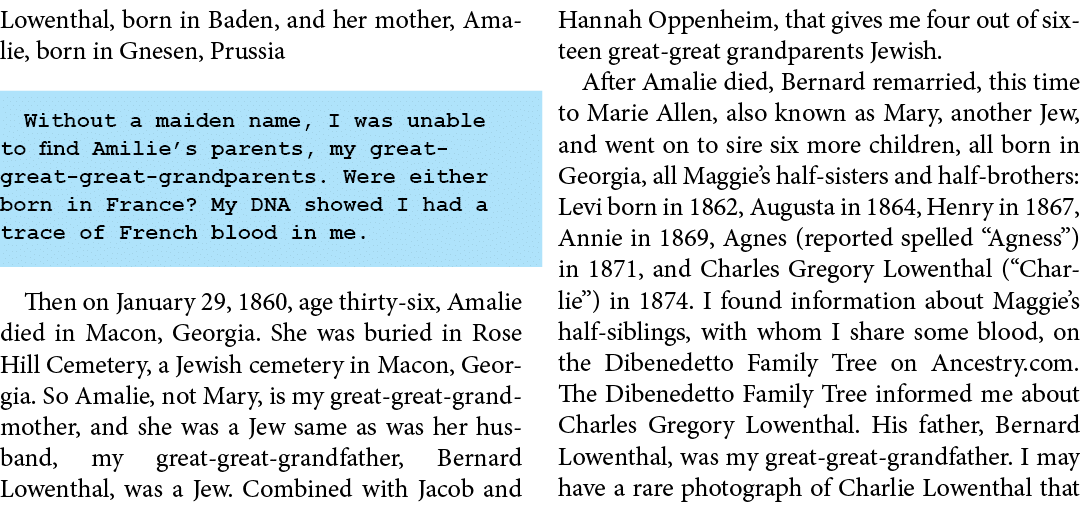 Lowenthal, born in Baden, and her mother, ﻿Amalie, born in ﻿Gnesen, ﻿Prussia Without a maiden name, I was unable to f...