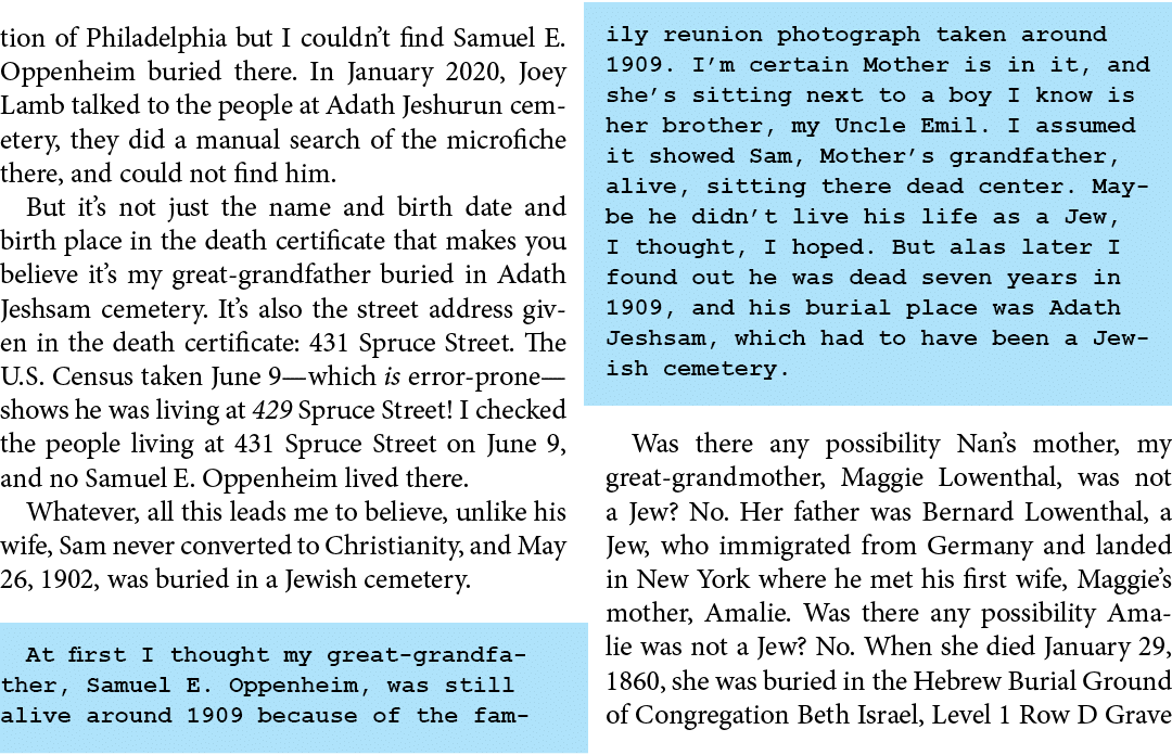 tion of ﻿Philadelphia but I couldn’t find ﻿Samuel E. Oppenheim buried there. In January 2020, Joey Lamb talked to the...