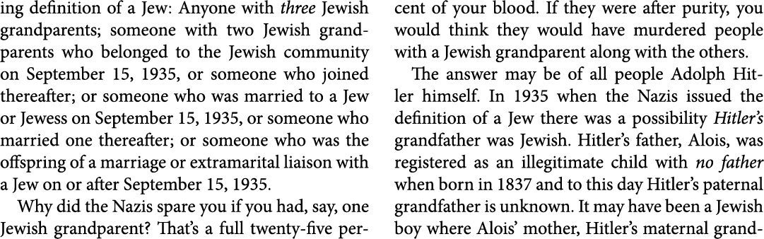 ing definition of a Jew: Anyone with three ﻿Jewish grandparents; someone with two ﻿Jewish grandparents who belonged t...