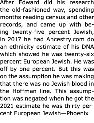 After Edward did his research the old fashioned way, spending months reading census and other records, and came up wi...