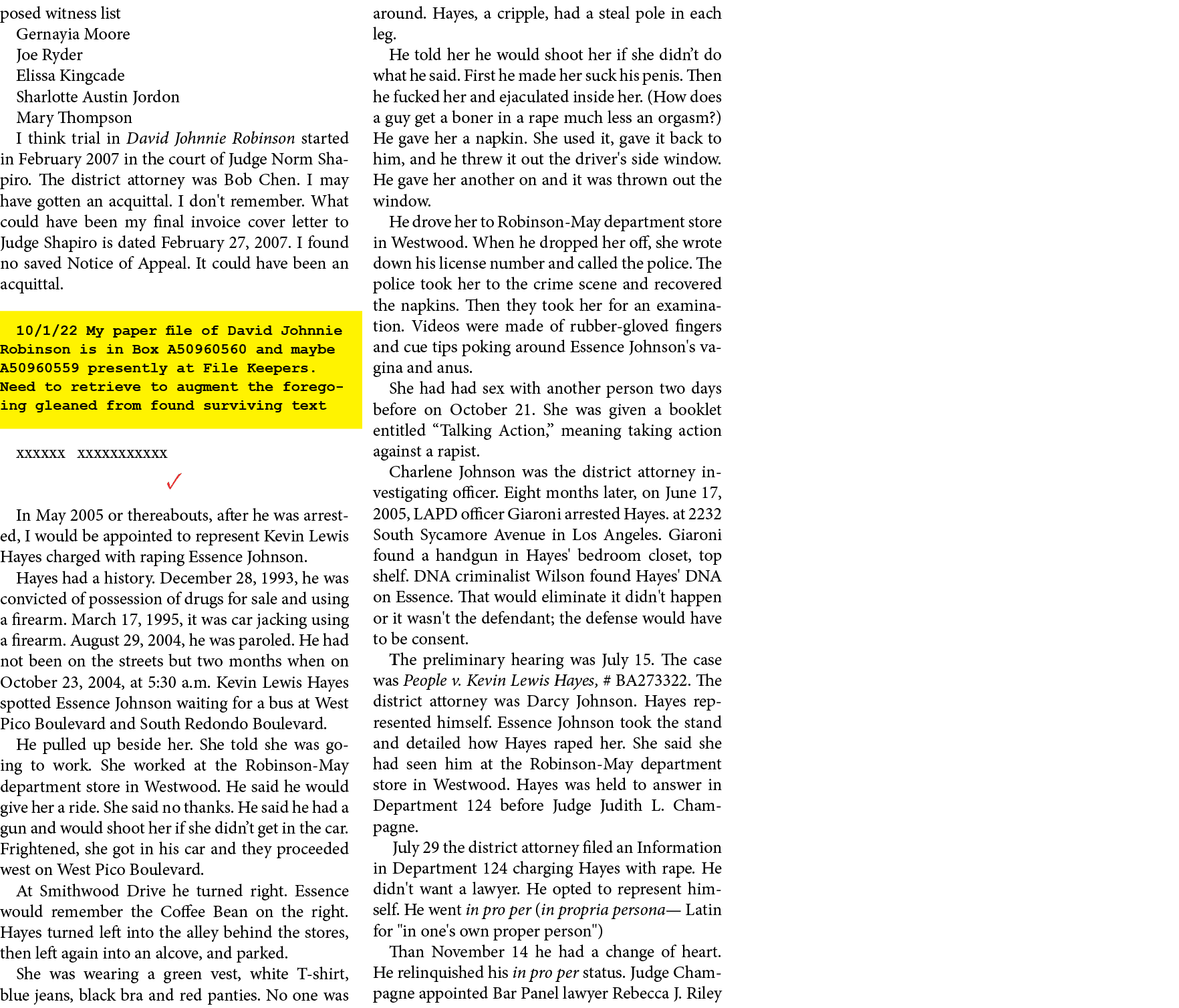 posed witness list Gernayia Moore Joe Ryder Elissa Kingcade Sharlotte Austin Jordon Mary Thompson I think trial in ﻿D...