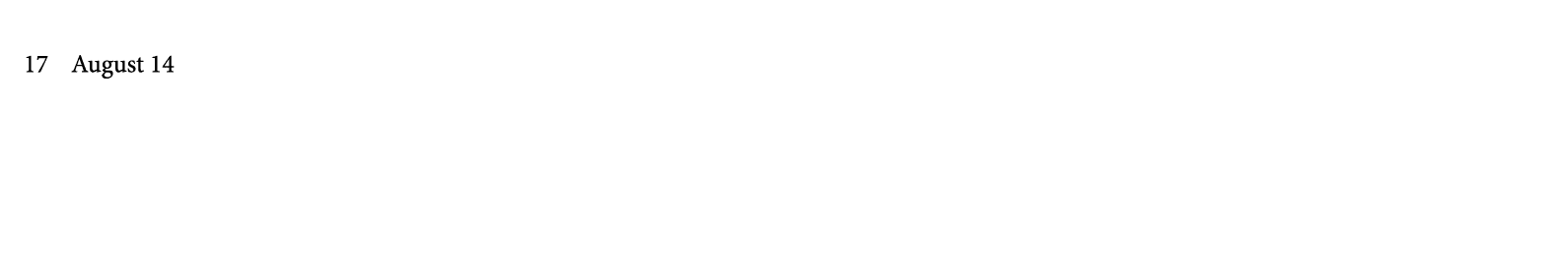 17 August 14 