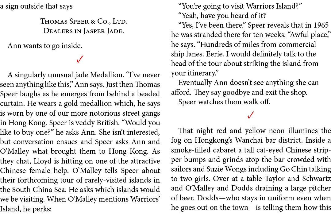 a sign outside that says Thomas Speer & Co., Ltd. Dealers in Jasper Jade. Ann wants to go inside. ✓ A singularly unus...