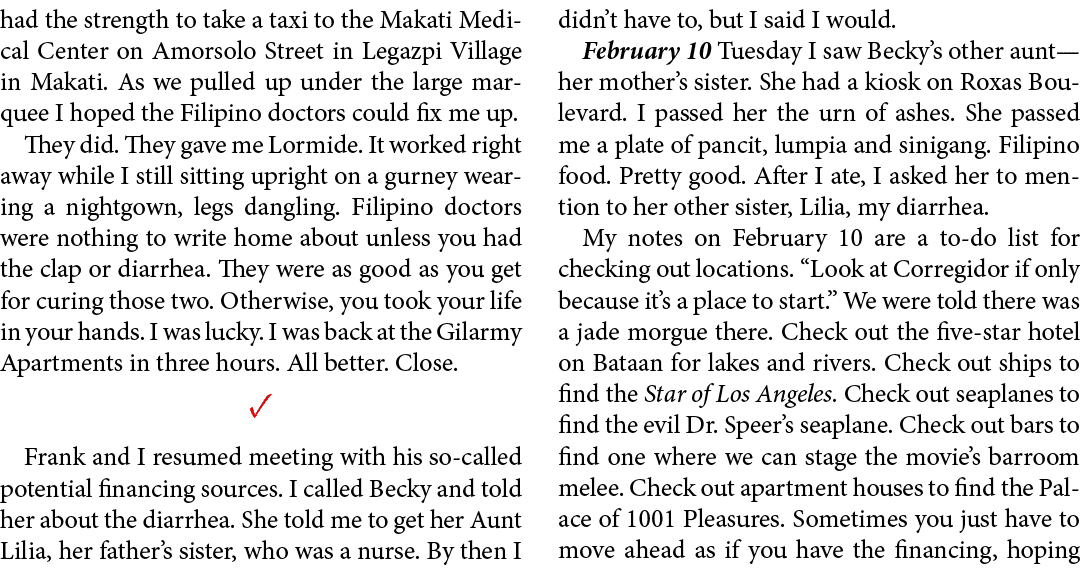had the strength to take a taxi to the Makati Medical Center on Amorsolo Street in Legazpi Village in Makati. As we p...