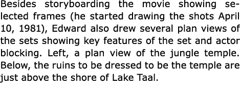 Besides storyboarding the movie showing selected frames (he started drawing the shots April 10, 1981), Edward also dr...