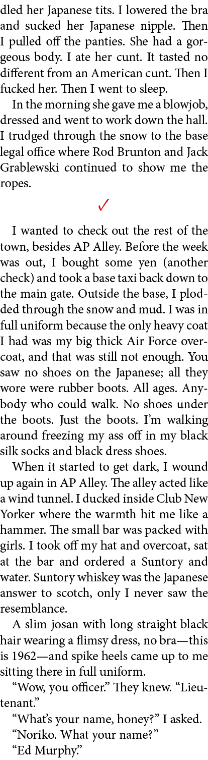 dled her Japanese tits. I lowered the bra and sucked her Japanese nipple. Then I pulled off the ﻿panties. She had a g...