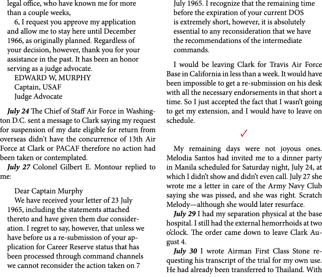 legal office, who have known me for more than a couple weeks, 6, I request you approve my application and allow me to...