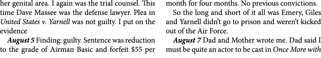 her genital area. I again was the trial counsel. This time Dave Massee was the defense lawyer. Plea in ﻿United States...