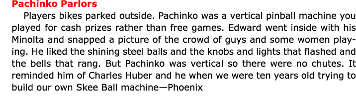 Pachinko Parlors Players bikes parked outside. ﻿Pachinko was a vertical pinball machine you played for cash prizes r...