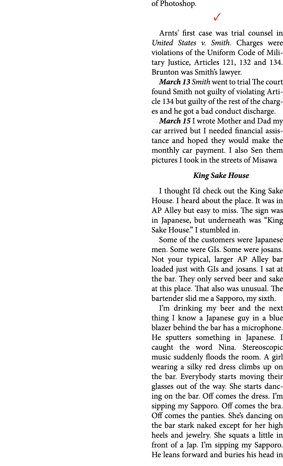 of Photoshop. ✓ Arnts' first case was trial counsel in ﻿United States v. Smith. Charges were violations of the Unifor...
