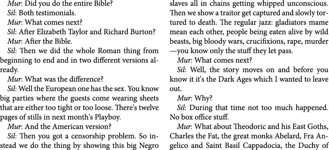 Mur: Did you do the entire Bible? Sil: Both testimonials. Mur: What comes next? Sil: After Elizabeth Taylor and Richa...