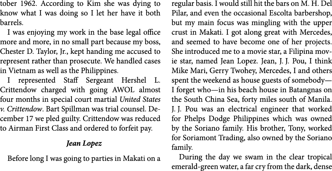 tober 1962. According to Kim she was dying to know what I was doing so I let her have it both barrels. I was enjoying...