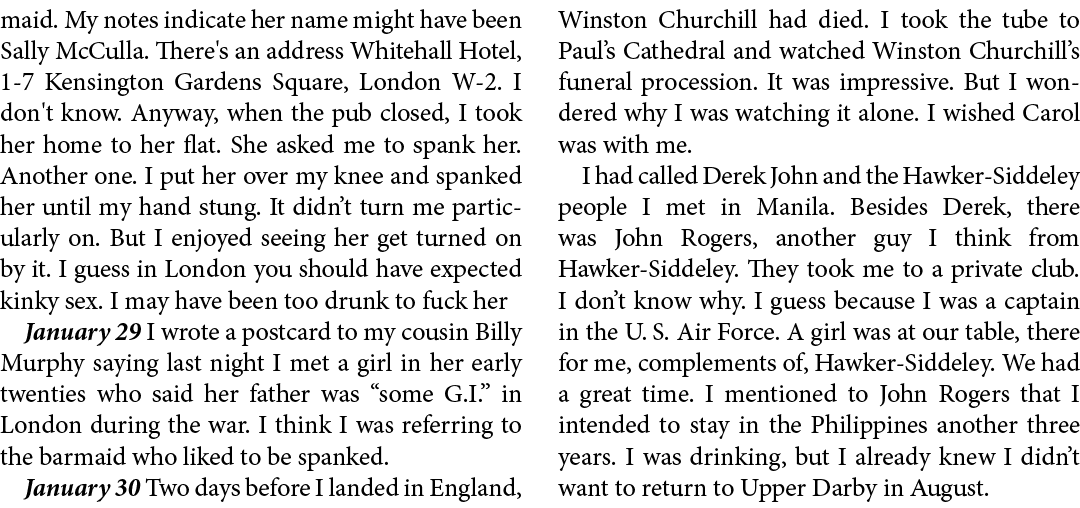 maid. My notes indicate her name might have been Sally McCulla. There's an address Whitehall Hotel, 1 7 Kensington Ga...