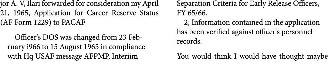 jor A. V, Ilari forwarded for consideration my April 21, 1965, Application for Career Reserve Status (AF Form 1229) t...