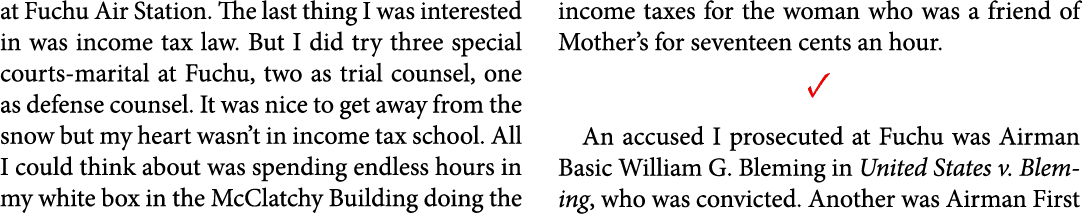 at ﻿﻿Fuchu Air Station. The last thing I was interested in was income tax law. But I did try three special courts mar...