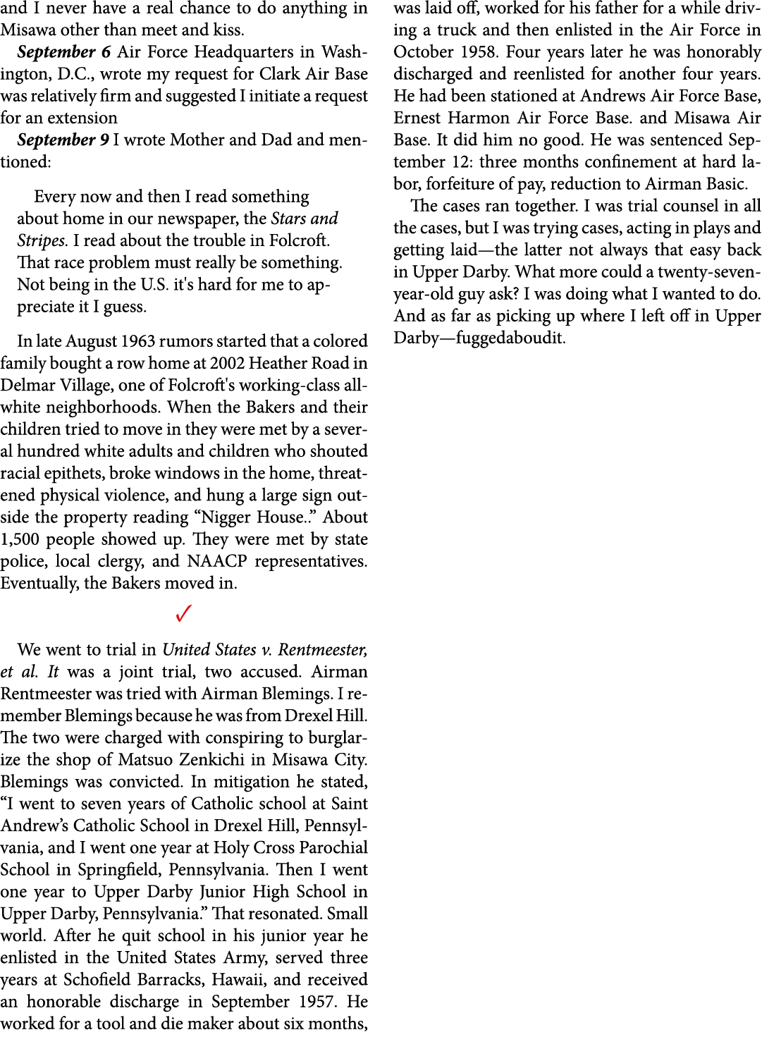 and I never have a real chance to do anything in Misawa other than meet and kiss. September 6 Air Force Headquarters ...