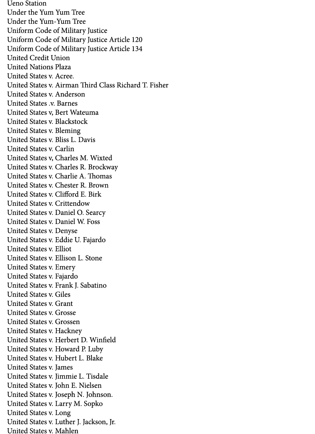 Ueno Station Under the Yum Yum Tree Under the Yum Yum Tree Uniform Code of Military Justice Uniform Code of Military ...