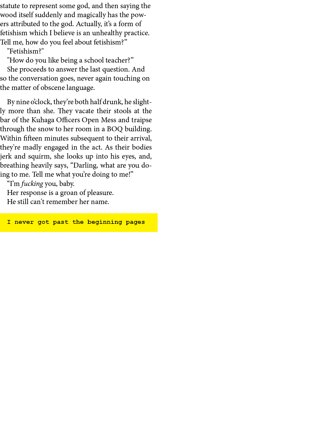 statute to represent some god, and then saying the wood itself suddenly and magically has the powers attributed to th...