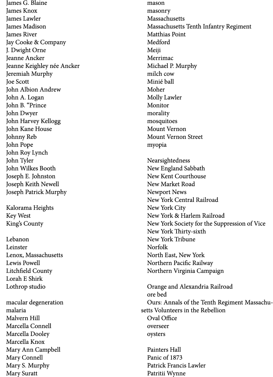 James G. Blaine James Knox James Lawler James Madison James River Jay Cooke & Company J. Dwight Orne ﻿Jeanne Ancker J...