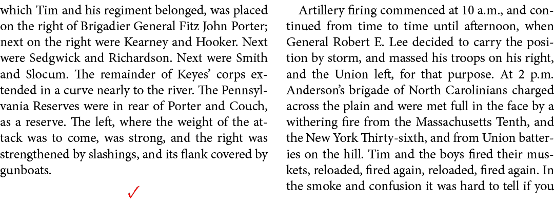 which Tim and his regiment belonged, was placed on the right of Brigadier General ﻿Fitz John Porter; next on the righ...