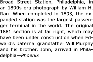 Broad Street Station, ﻿Philadelphia, in an 1890s era photograph by William H. Rau. When completed in 1893, the expand...