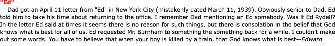 \“Ed\" Dad got an April 11 letter from \"Ed\" in ﻿New York City (mistakenly dated March 11, 1939). Obviously senior t...